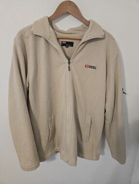 Diesel Logo Beige Jacket Mens XL Spare Parts